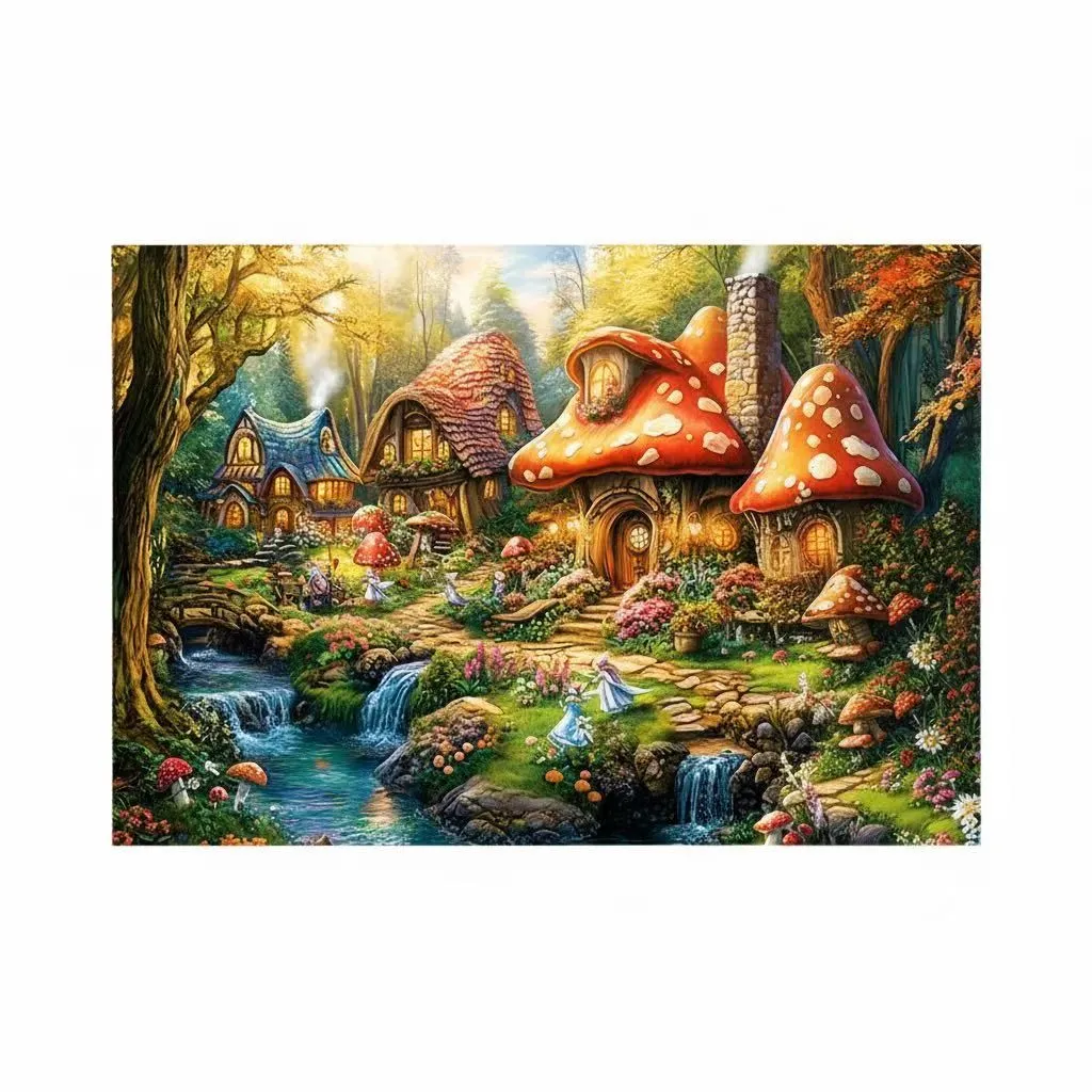 Dreamy Mushroom House Jigsaw Puzzle - 1000 Pieces