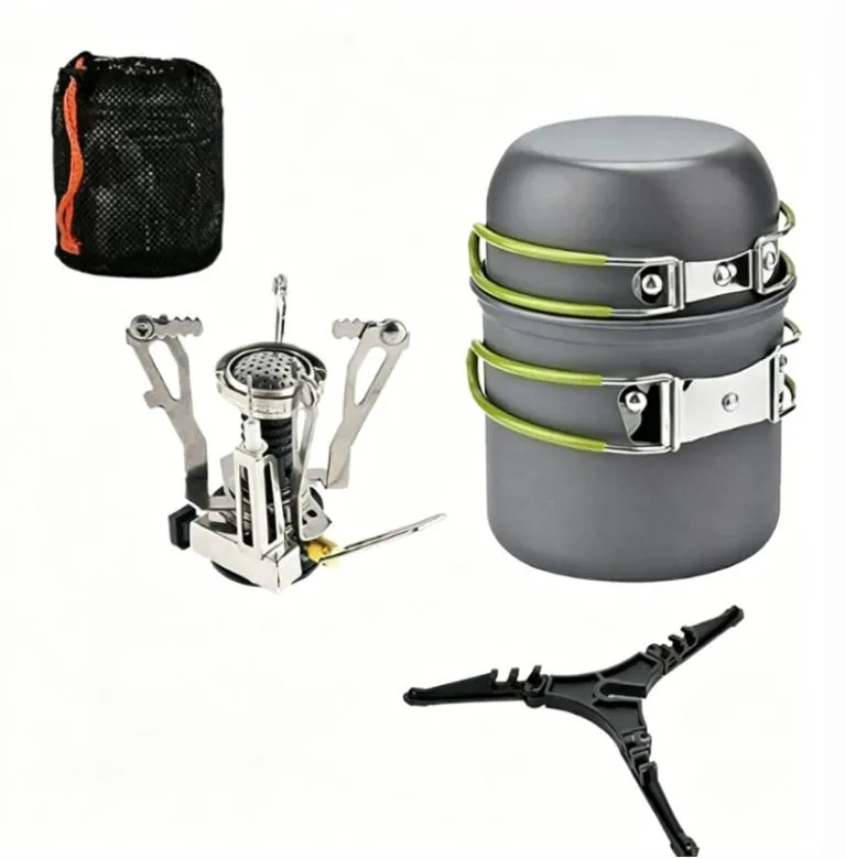 Camping Stove and Cookware Set for Backpacking