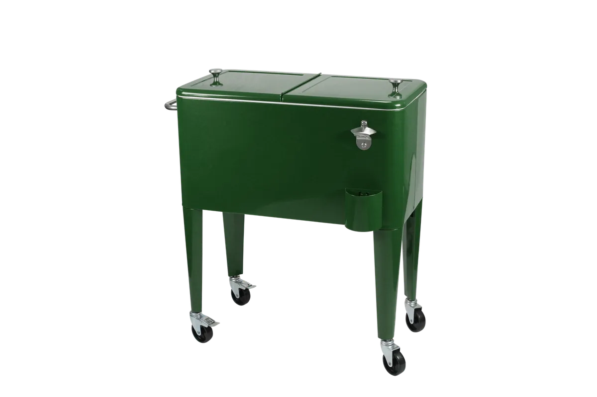 Kailua Cooler - Cooler Box, Cooler Trolley, Drinks Cooler, Retro Cooler Box - Dark Green