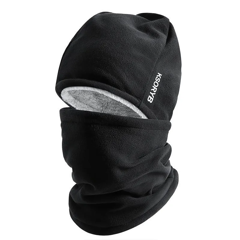 Men's Multifunctional Removable Warm Neck Hat - Black