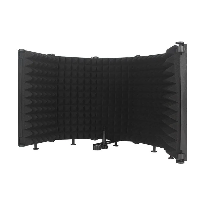 Portable and Collapsible 5-Panel Microphone Isolation Shield