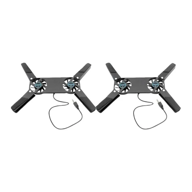 2pcs Foldable Laptop Cooler with 2 Fans Compatible with 7-15 Inch Notebooks