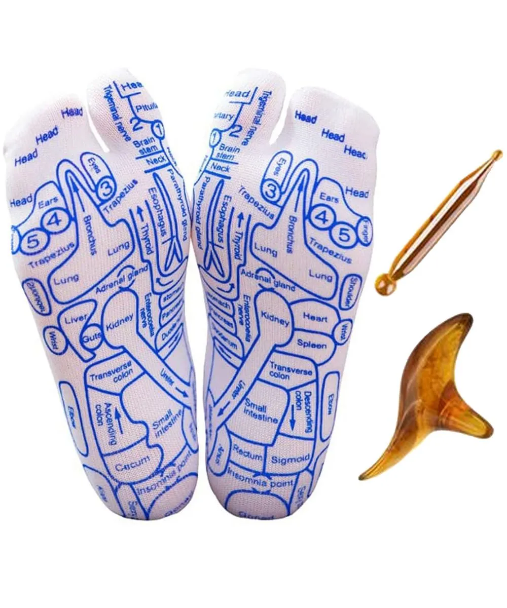 Acupressure Reflexology Socks Set with Massage Tool