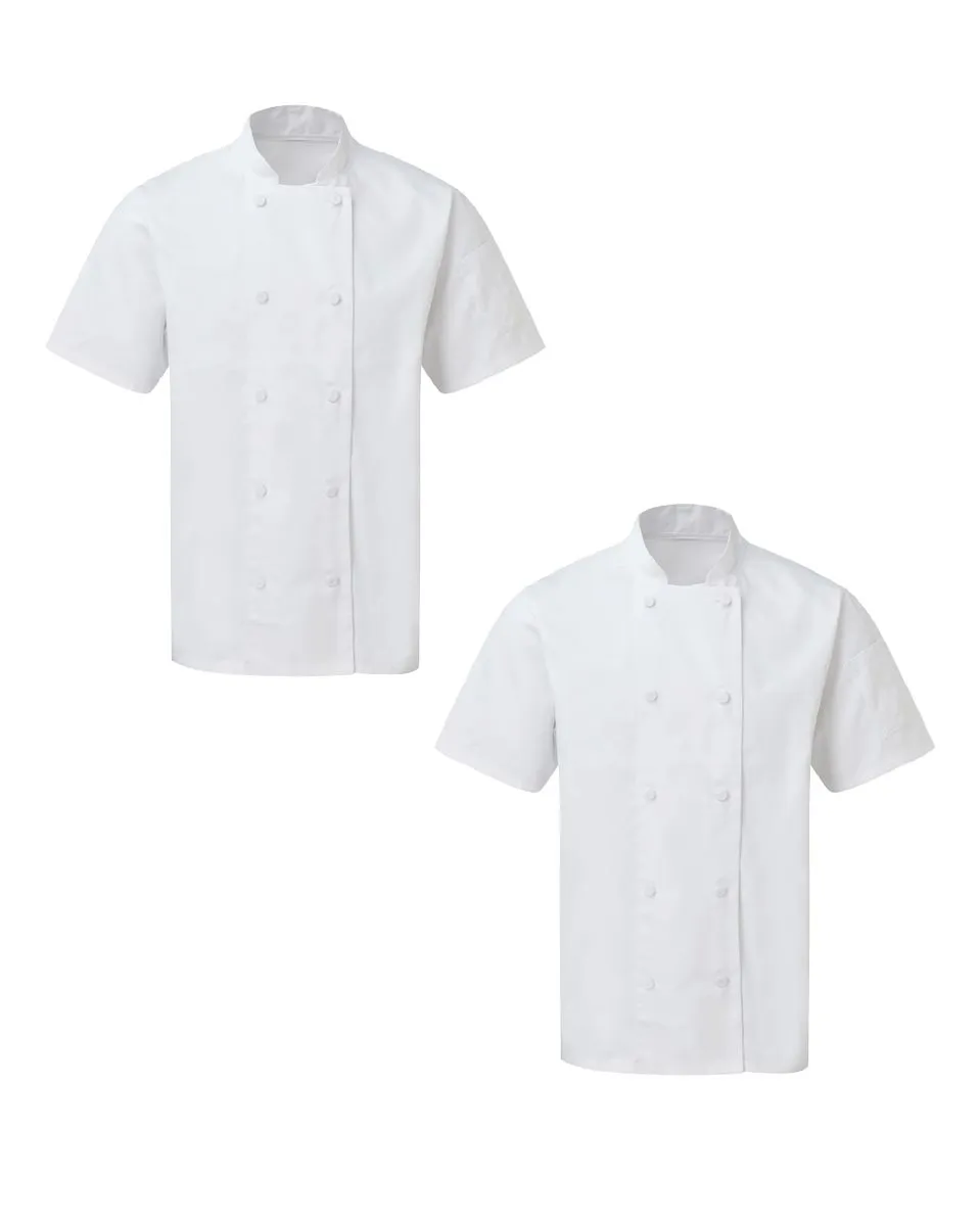 The Chef Collection Black Cotton/Twill Short Sleeve Chef Jacket