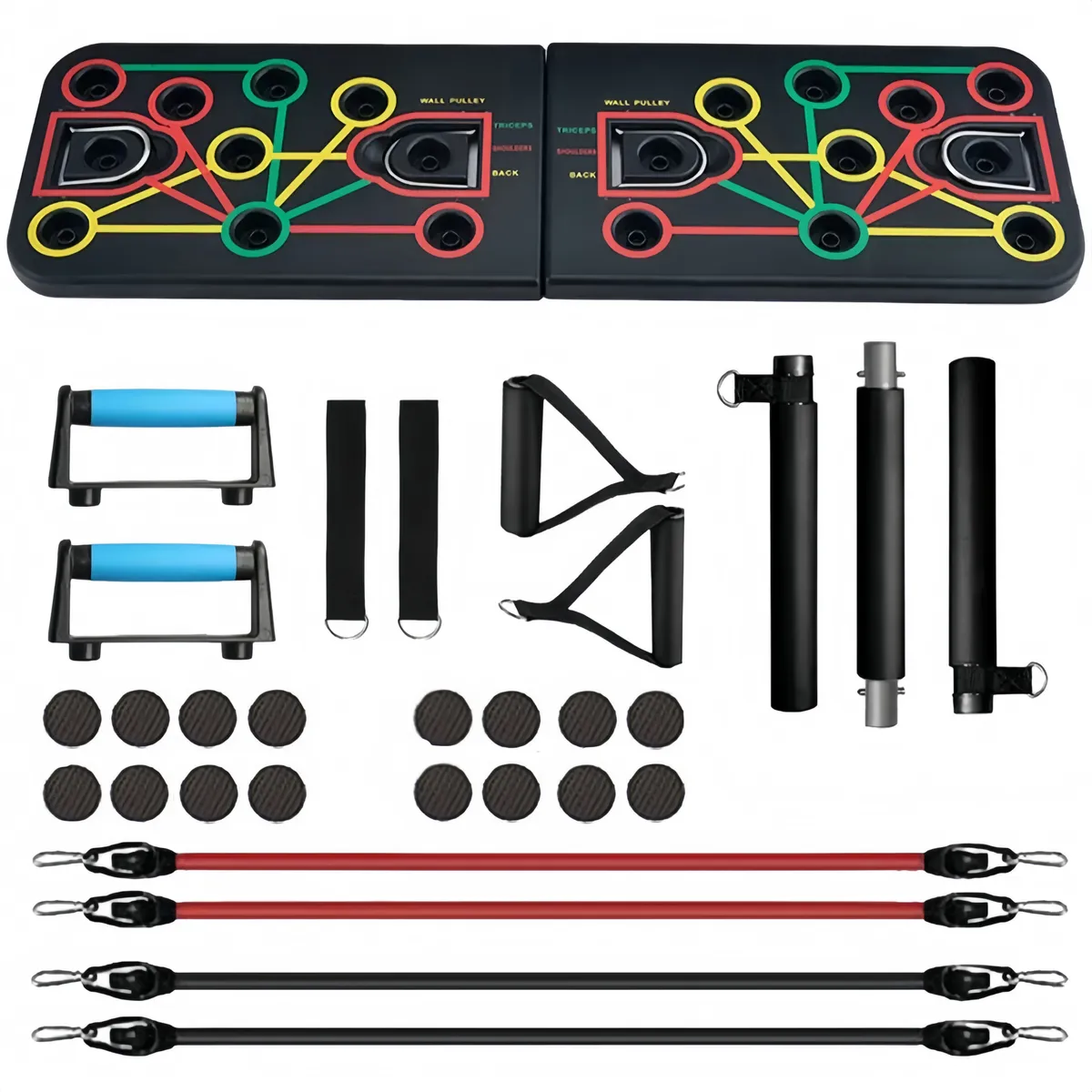 Push Up Board Set Pilates Equipment for Home Gym - 15Piece