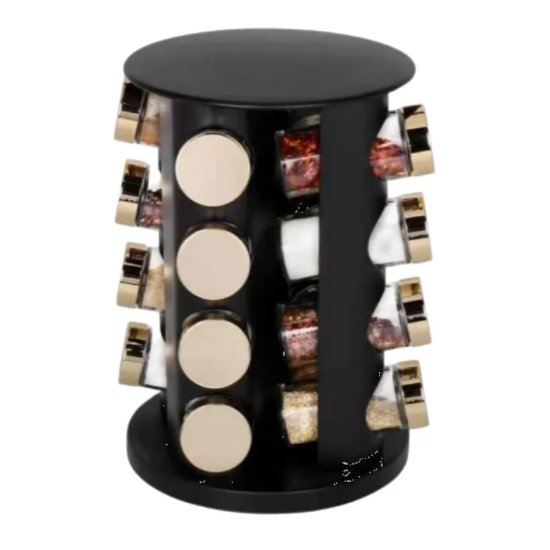 Spice Rack Set, 16-Pieces - Black