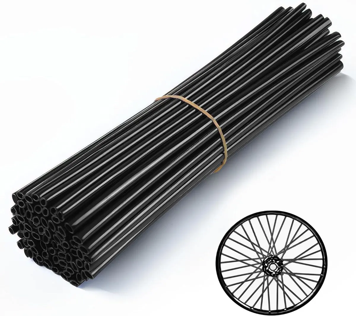 72 Piece Universal Motorcycle Rim Spokes Skins - Black