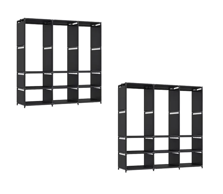 2Pack-Open minimalist coat rack and clothing storage cabinet