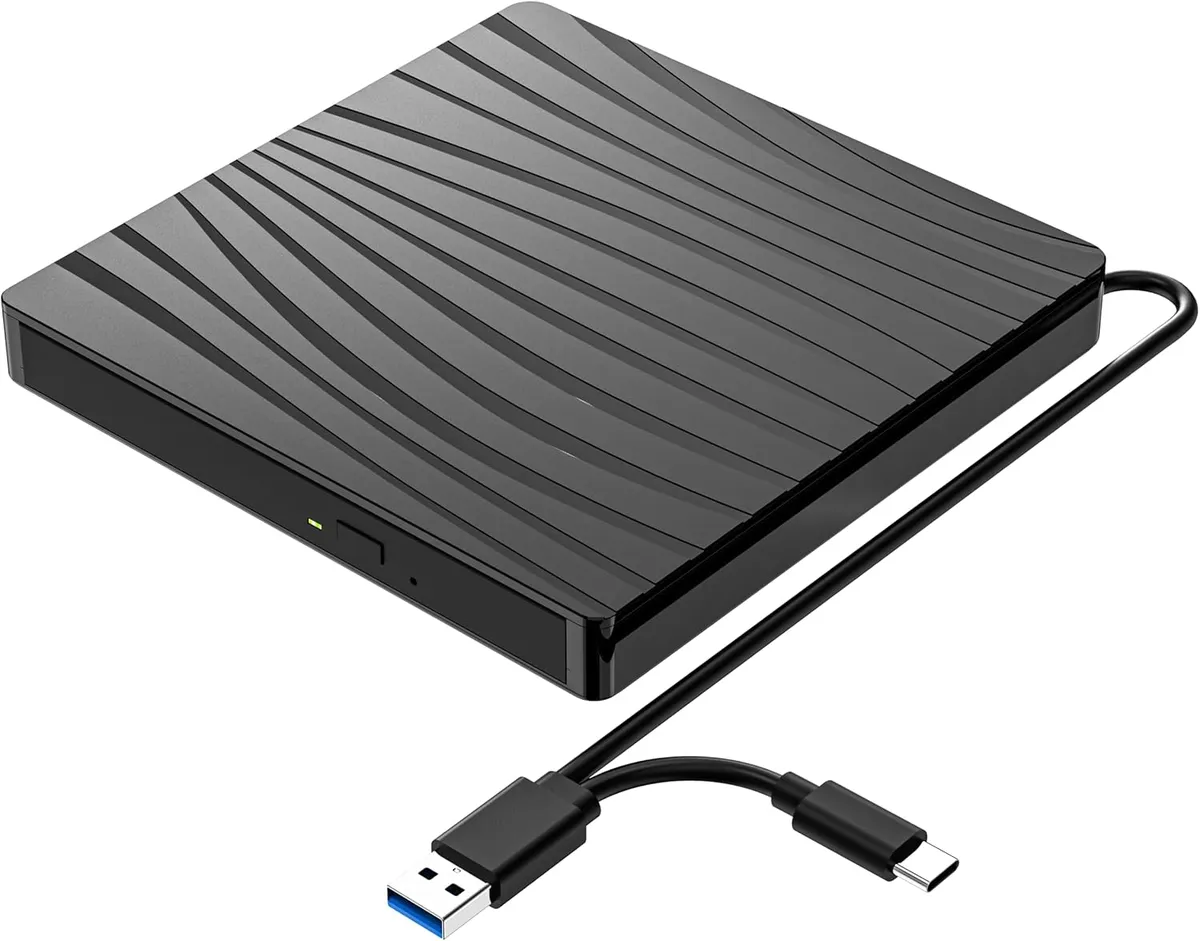 Sumvov USB3.0 USB C Portable External CD DVD RW Optical Burner Reader