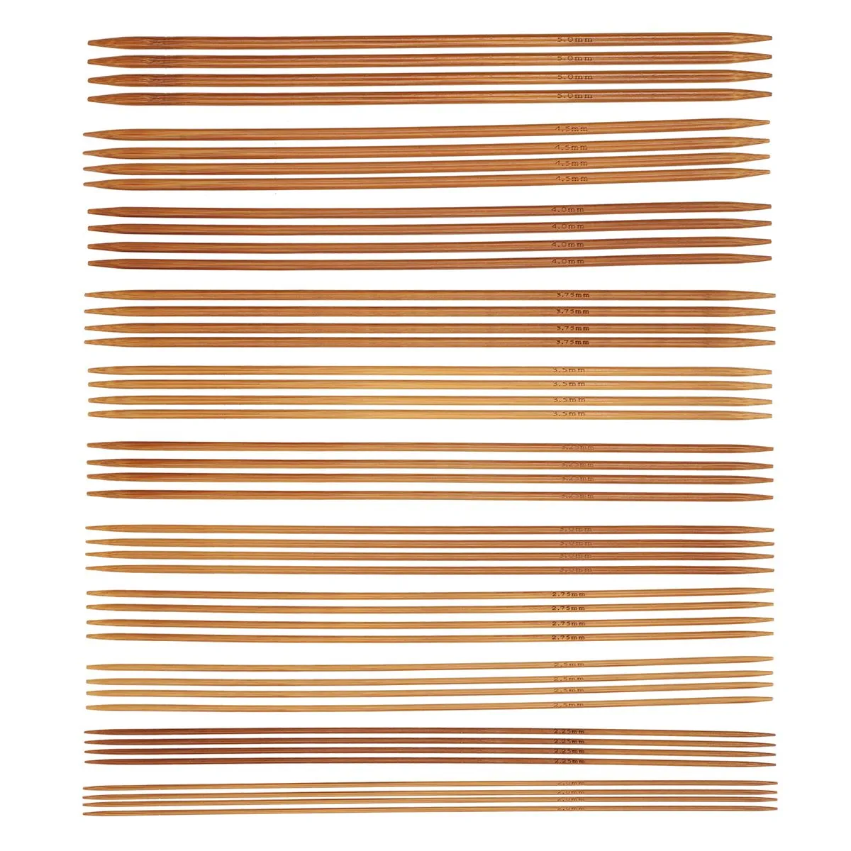 Carbonized Bamboo 44Pcs Knitting Needles Set