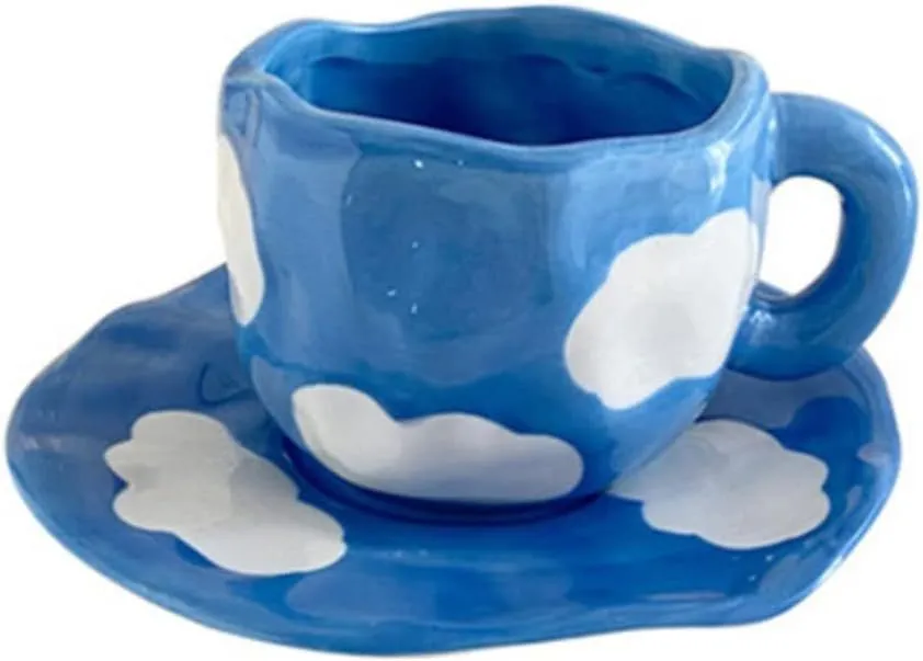 Trendy Ceramic BlueAnd White Coffee Tea Mug