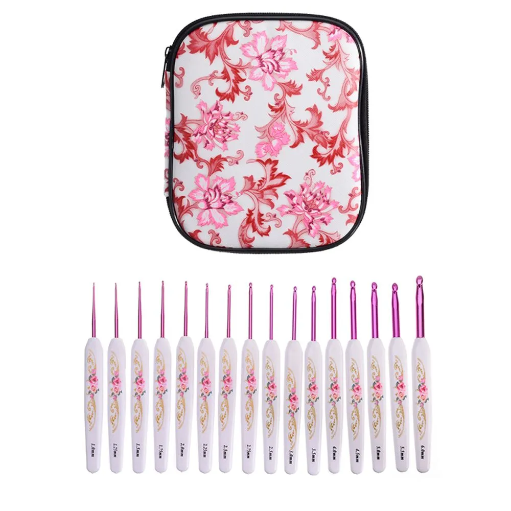 DIY 16 Piece Weaving Tools Crochet Hooks Knitting Needles Set With Bag