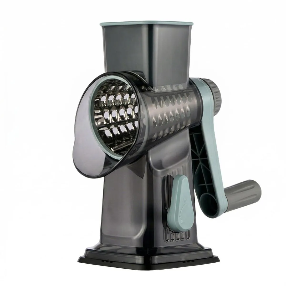 3-in-1 Rotary Cheese Grater & Manual Vegetable Slicer - Suction Base