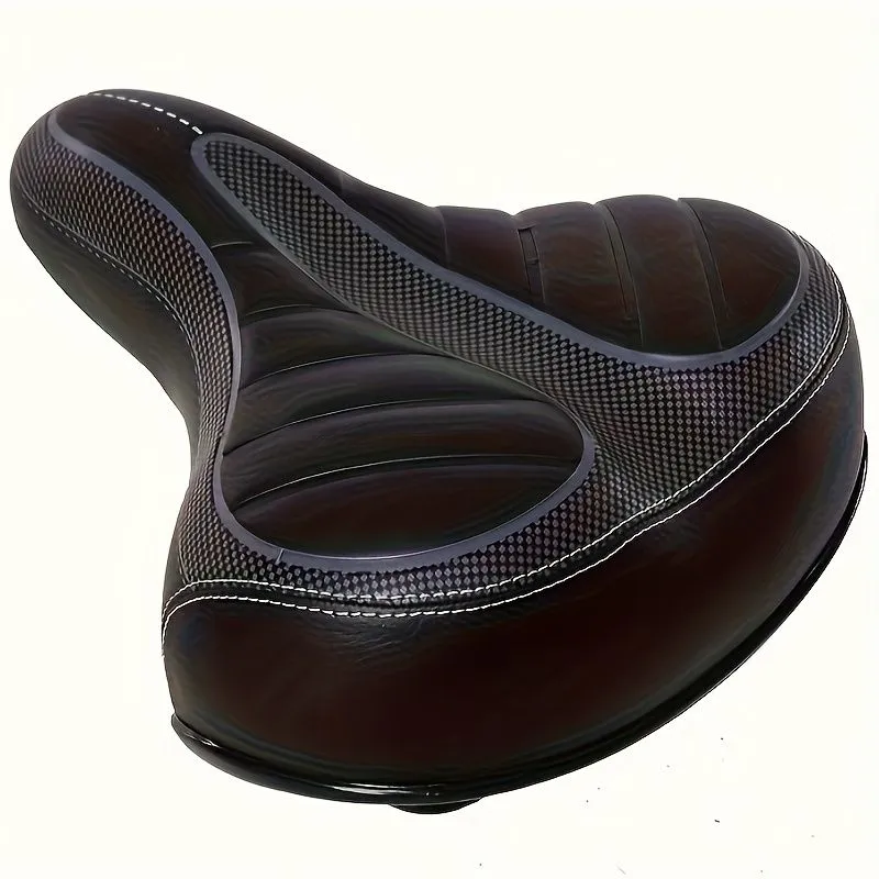 Ultra-Soft Matte Black Bike Saddle - Thick Cushion for Mountain & City