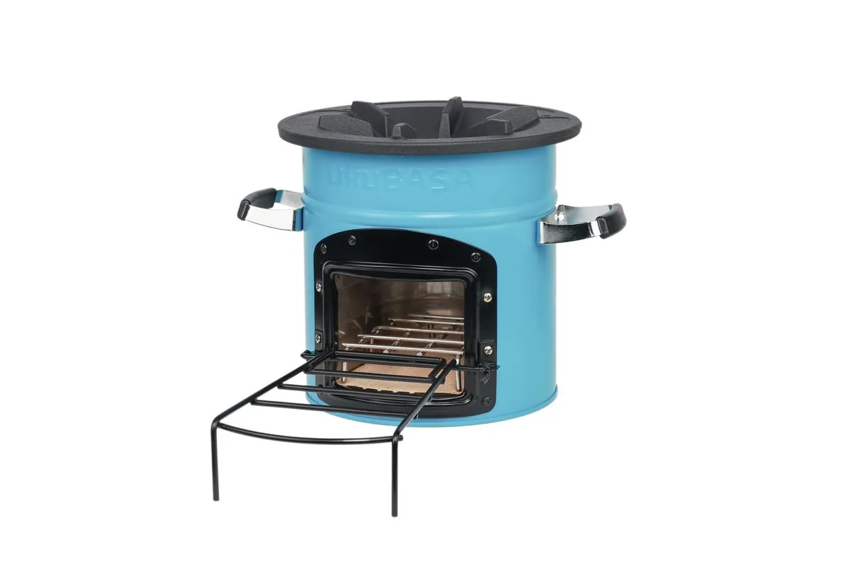 MIDI CAST IRON Powder-coated Wood Cooker - Sky Blue