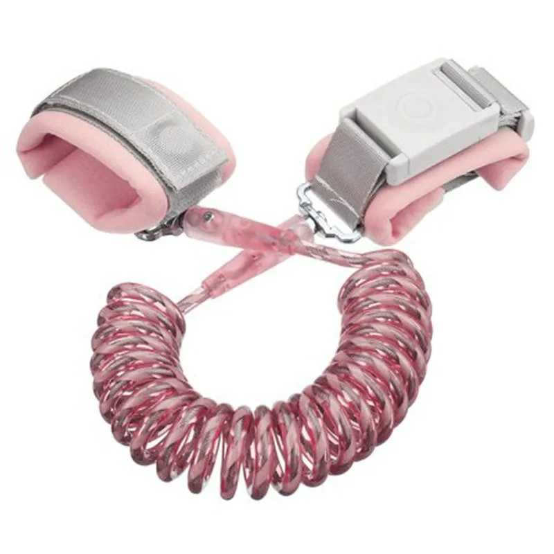 Magnetic Induction Anti Lost Wrist Strap Harness Child Toddler Safety Leash - Pink