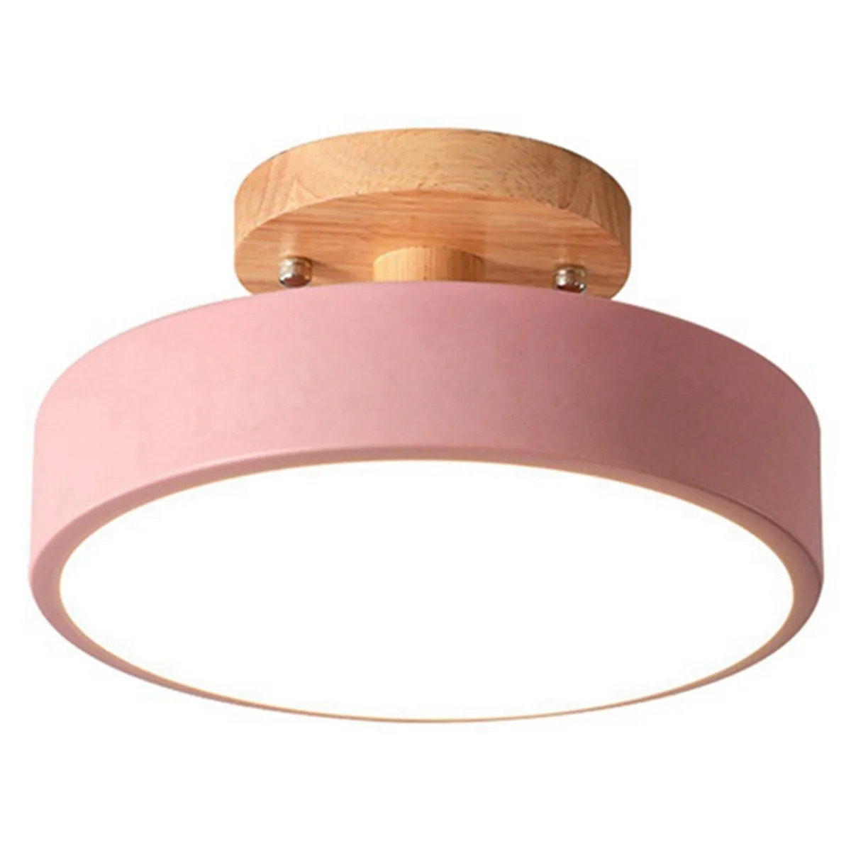 Pink Ceiling Lights Modern Led Nordic Wood Lighting Fixture