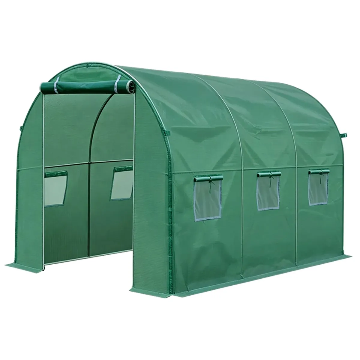 Outdoor Tunnel Greenhouse, Waterproof PE Plant Grow Tent with Side Windows