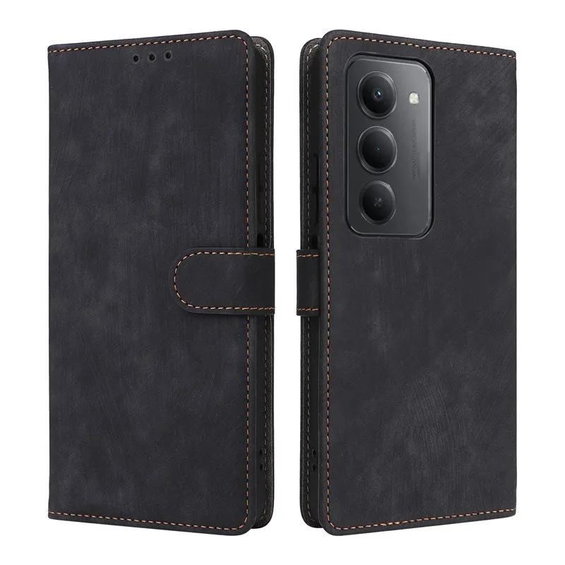Flip Cases Compatible With Xiaomi Redmi 15 Shockproof Leather Cover - Black