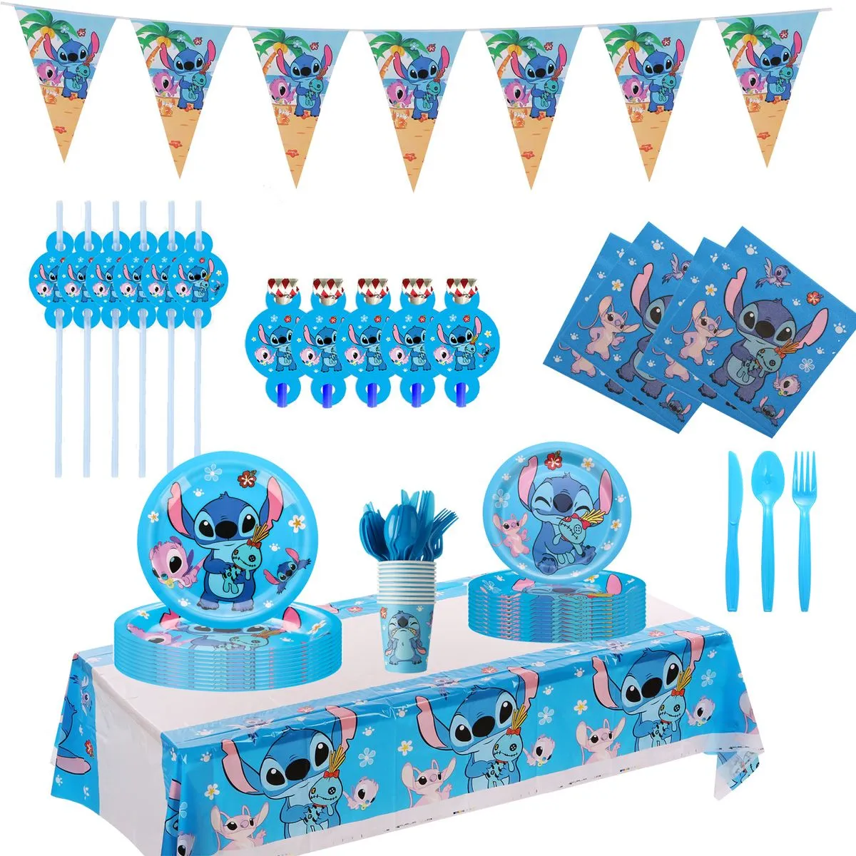 Stitch Kids Birthday Wedding Party Supplies and Decorations Set