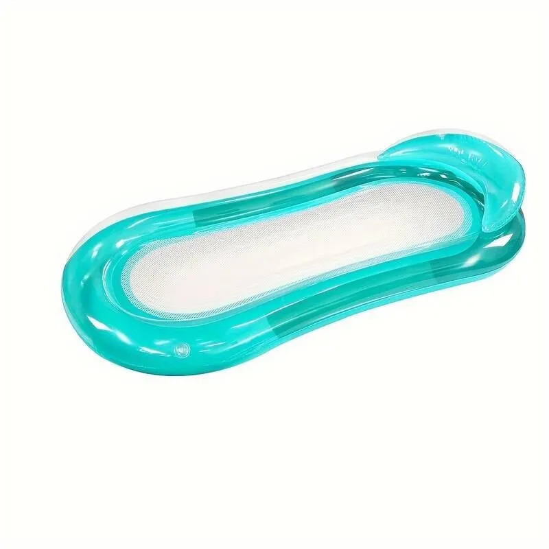 An Inflatable Backrest Floating Raft for Water Lounging - Blue
