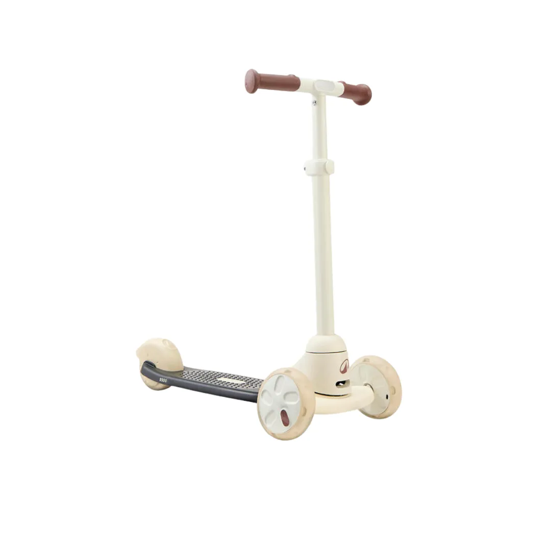 Decathlon Kids' 3-Wheeled Adjustable Scooter B500 with Light-Up Wheels - Mocha