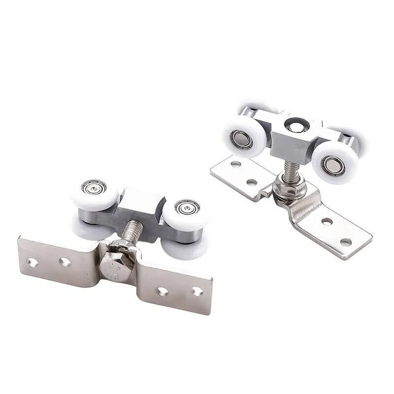 1Pair Stainless Steel Pulleys for Door Sliding Doors, Silent Nylon Wheels