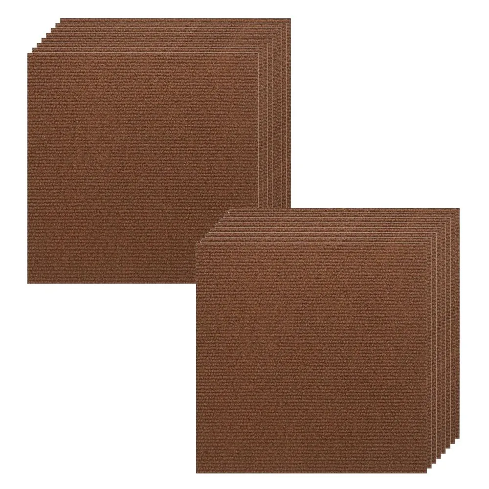 Decor Self Adhesive Square Anti-Slip Floor Tiles Set of 20 - 30cm