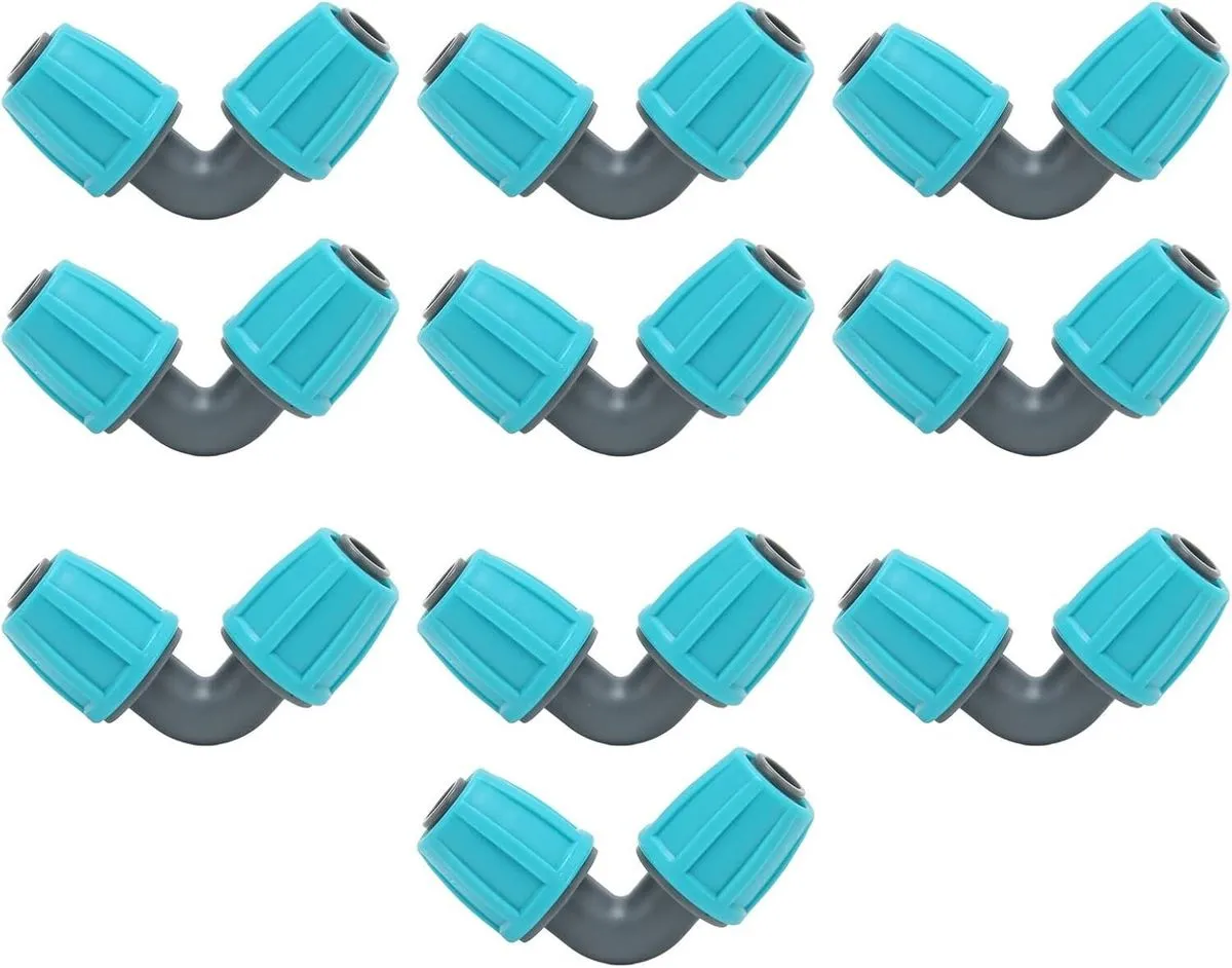 16mm Lock Barbed Connector PE 90 Elbow Hose Joint 10PCS Garden