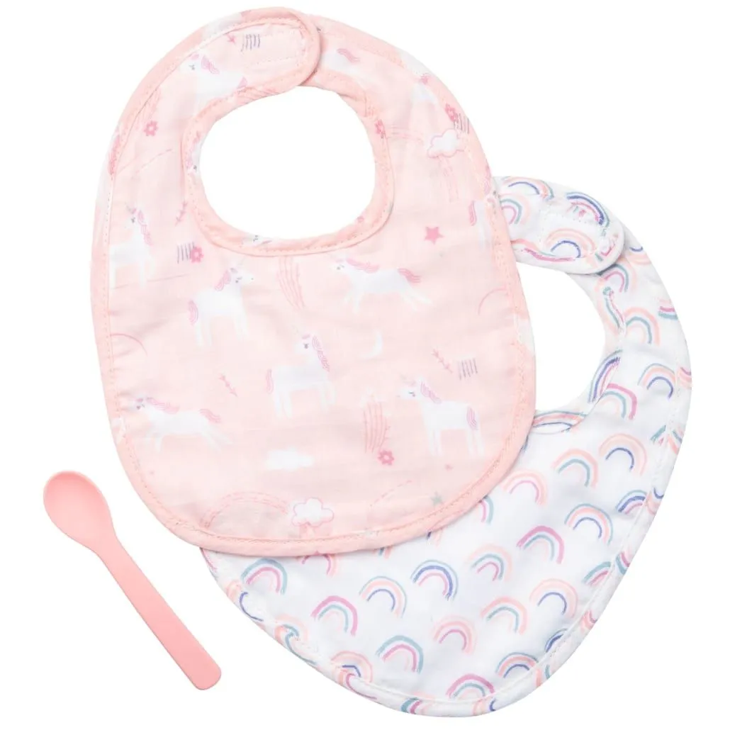 Stephen Joseph Muslin Bib Set Unicorn