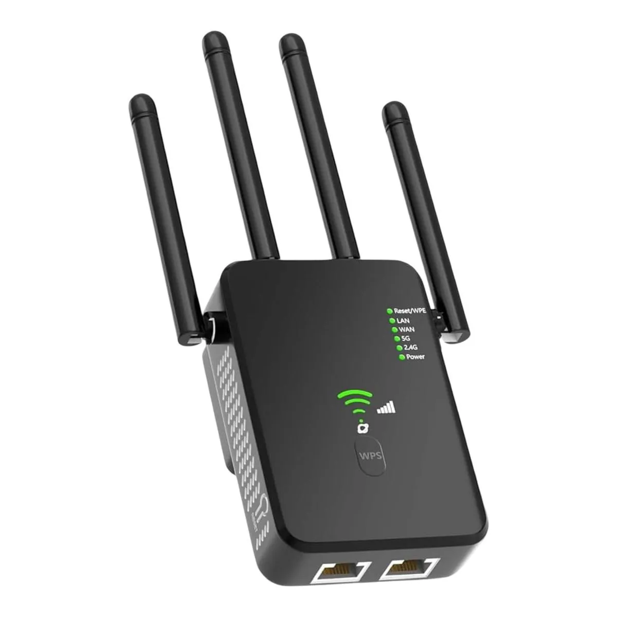 GC-WiFi Extender With 4 Antenna Dual Band 5G & 2.4G-1200Mbps Signal Booster - Black
