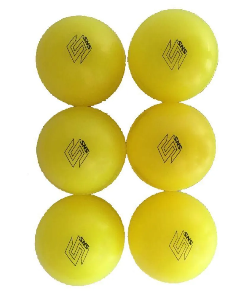 SNS Wind Cricket Ball - Yellow (Pack of 6)