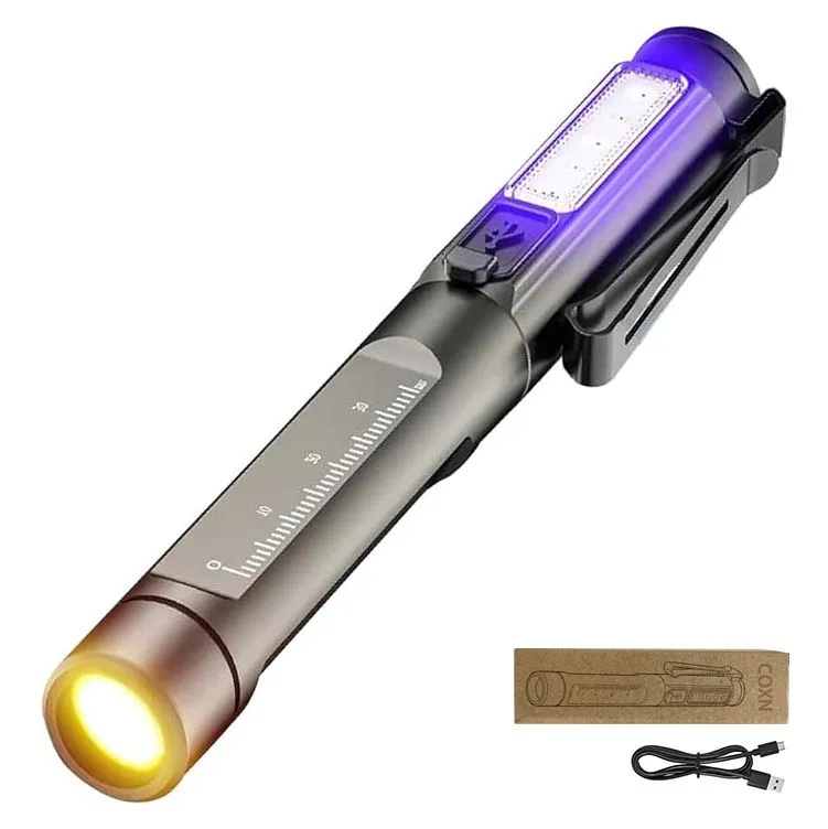 Dual-light source pen light, rechargeable flashlight, medical mini light