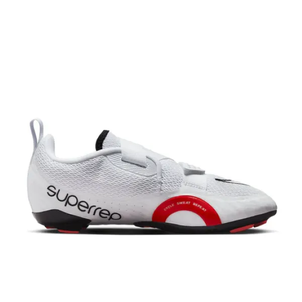 Nike Unisex SuperRep Cycle 2 Indoor Cycling Shoes - White/Picante Red