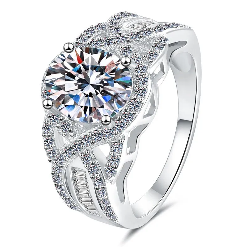 GRA Certified 2 ct Oval Moissanite Ring | S925 Silver