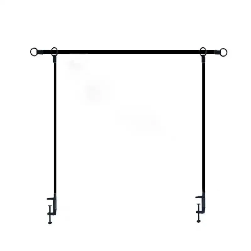 The Table Rod Stand with Clamps - Adjustable Length Table Arch Hanging Rod - Black