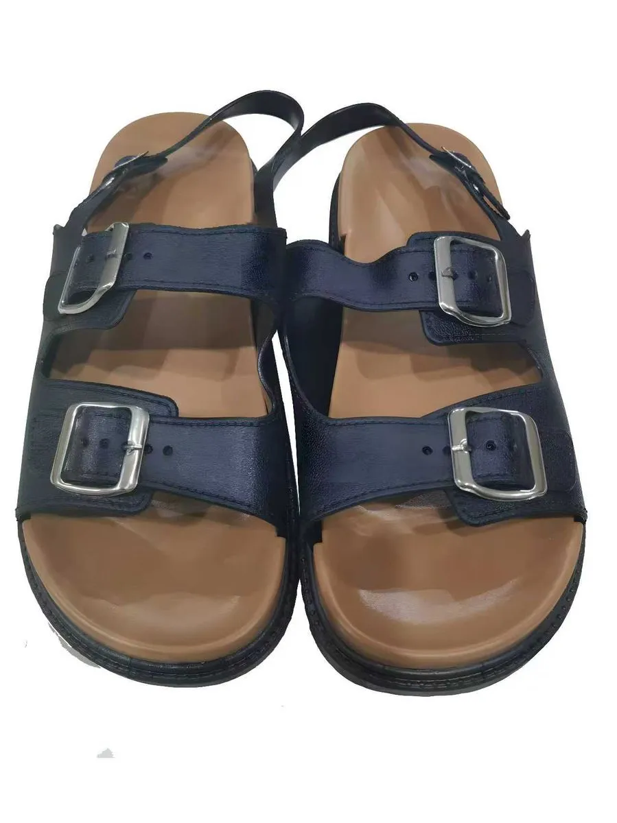 Slippers Beach Sandals Slides with Adjustable Buckle Straps