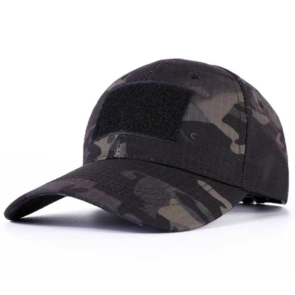 Camping Outdoor Sport Snap back Tactical Military Army Camo Cap - Black