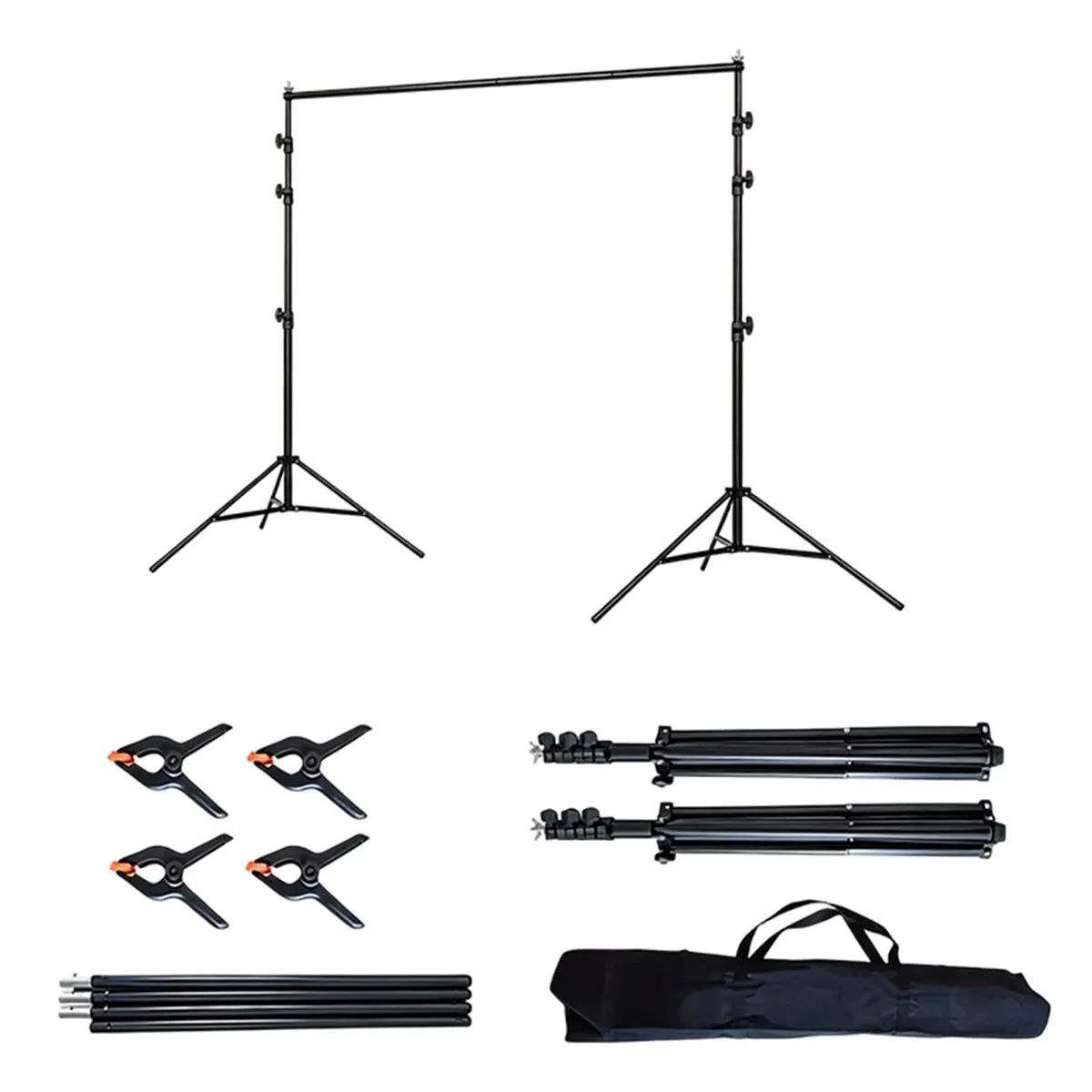 2.6x3m Portable Backdrop Stand Photography Background Kit For Photo Studio