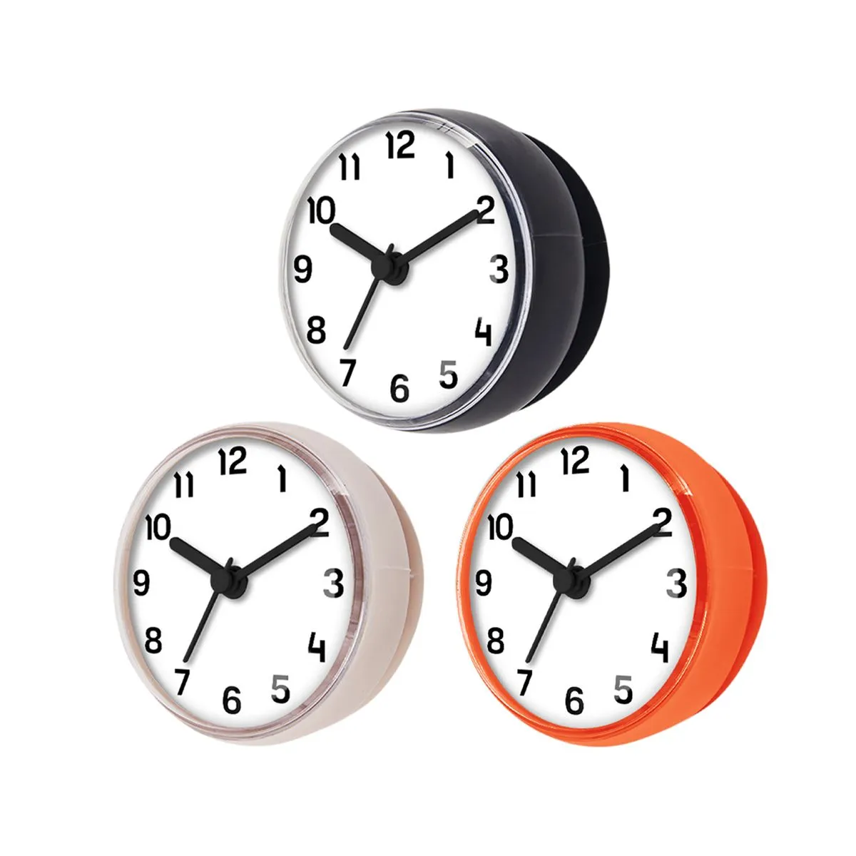 Waterproof Bathroom Clock Silent Small for Hotel Toilets Bathrooms Supplies -  Black Gray