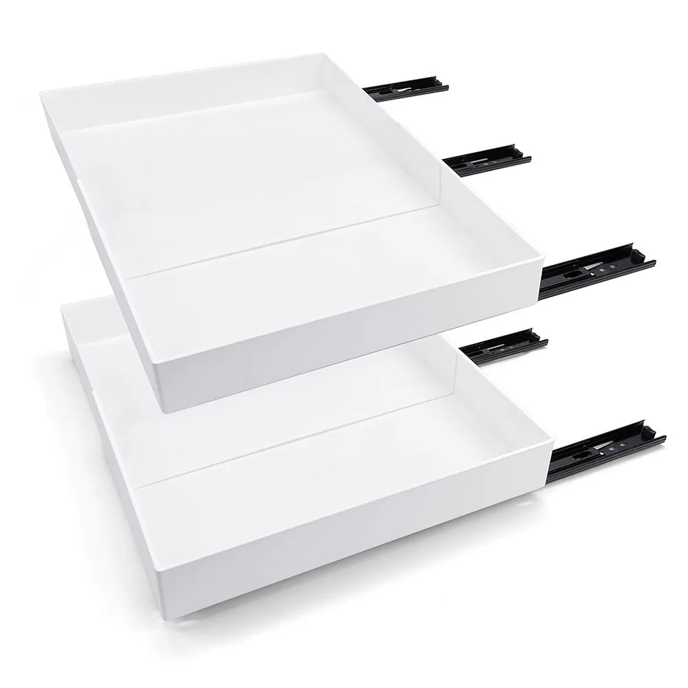 Chenshia 2Pc Pull-Out & Roll-Out Kitchen Cabinet Drawers Shelf Organizer