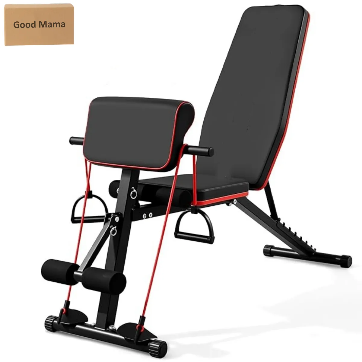 GoodMama Weight Dumbbell Bench with Resistance Bands Strength Training