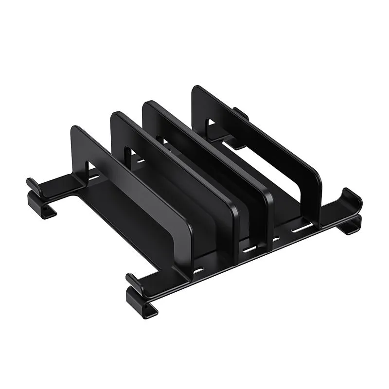Tree-slot Vertical Adjustable Laptop Tablet Stand - Black