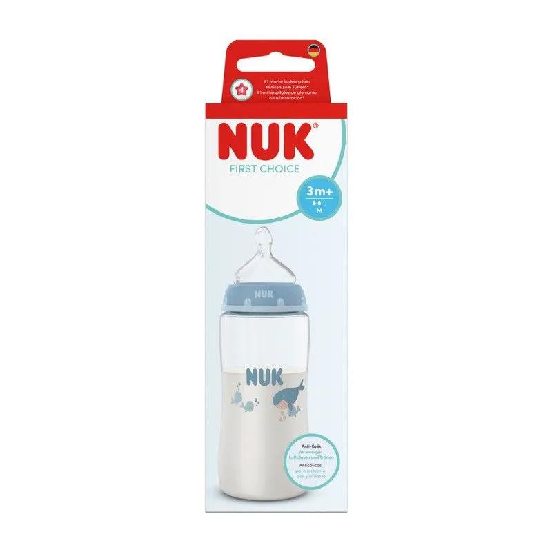 Nuk First Choice Bottle 300ml Medium Whale 3 Months+
