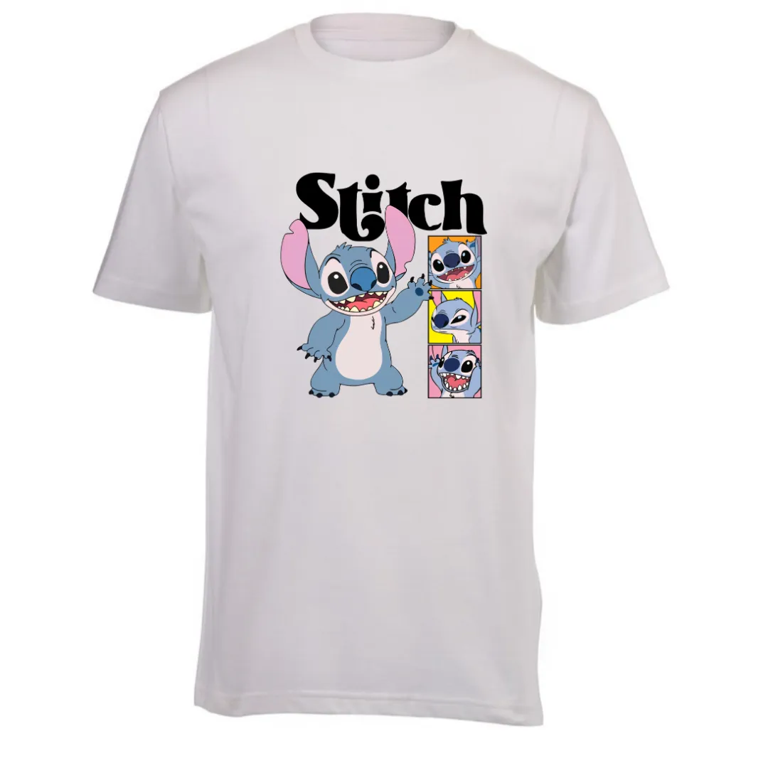 Kids White Short Sleeve T-Shirt - Stitch