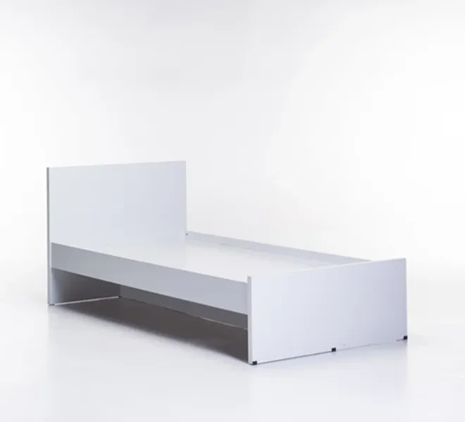 Pluto Single Bed - Light Oak - WHITE