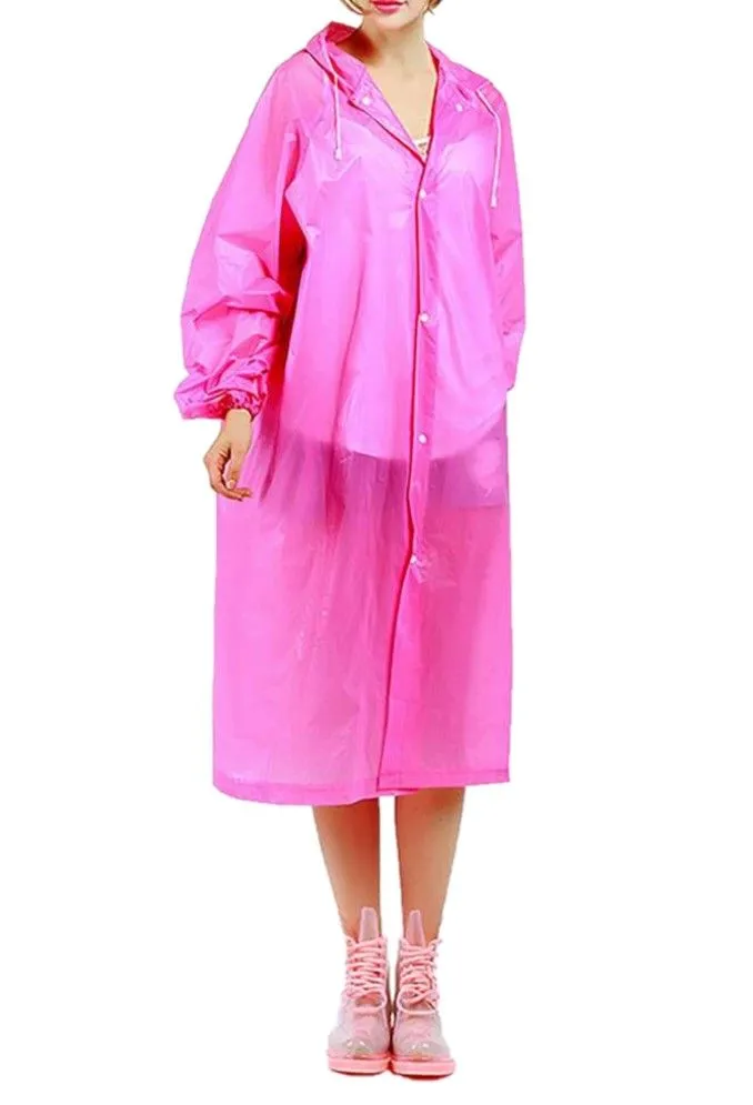 MXM Fashionable Raincoat With Hood - Pink