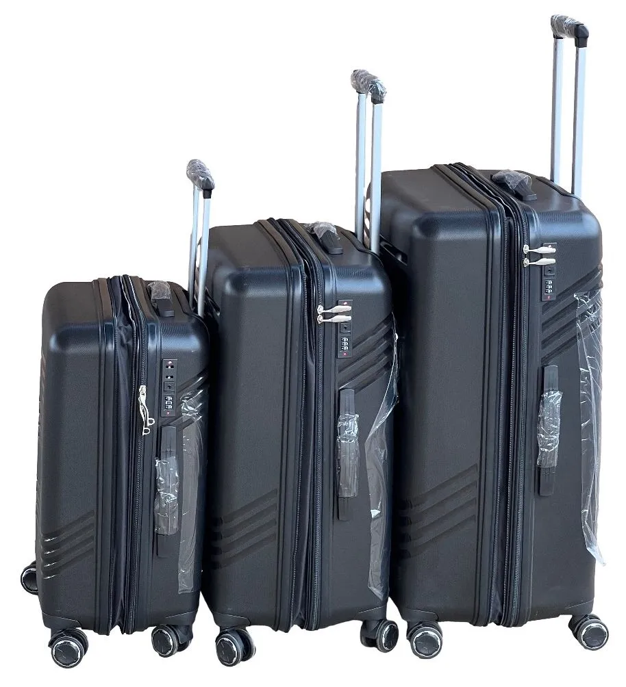 Le Emporer Unbreakable and Expandable Suitcase Set-30inch Luggage Set - Black