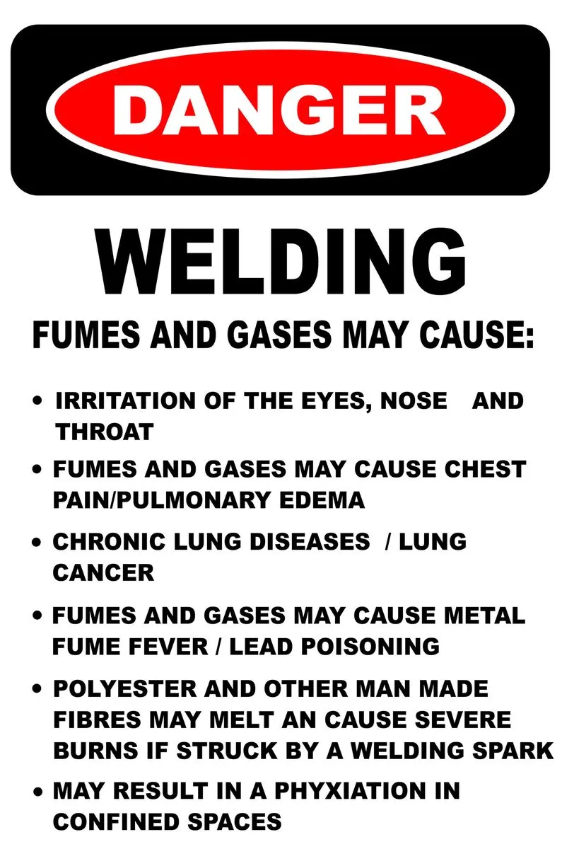 Danger Welding Fumes And Gases 60x80cm Sign.