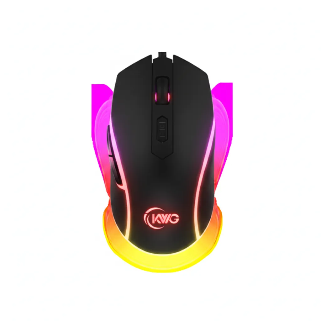 KWG Wired Optical Gaming Mouse with Multi-Color Lighting & 6 Keys